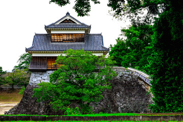 A beautiful and old small castle near With the Kumamoto Castle