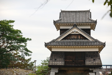 Fototapeta premium A beautiful and old small castle near With the Kumamoto Castle