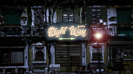 Street Sign Right Way