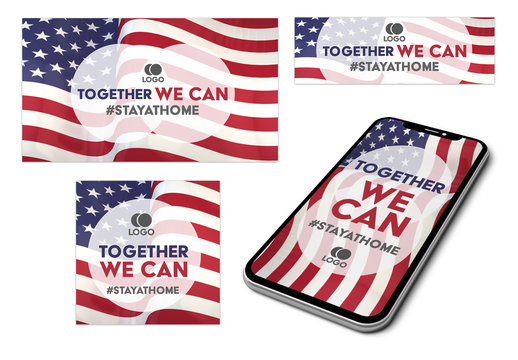 Motivational Social Media Banner Layouts for Being at Home