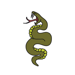 snake traditional tattoo flash