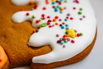 Easter gingerbread on a white background. close-up