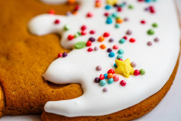 Easter gingerbread on a white background. close-up