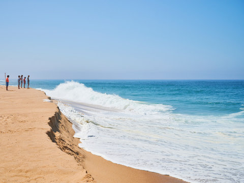 Beach of Faz do Arelho at portugal in summer