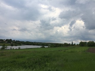 clouds over the lake