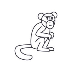 cartoon monkey icon, line style