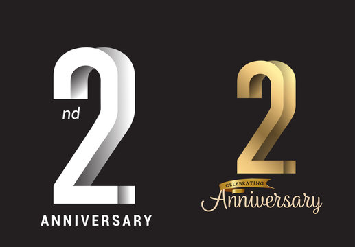 22 years anniversary celebration logo design. Anniversary logo Paper cut letter and elegance golden color isolated on black background, vector design for celebration, invitation card, and greeting