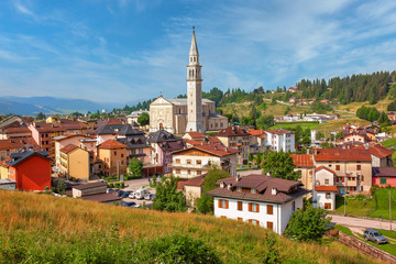 Panoramic view to the town of Gallio, Vicenza, Italy