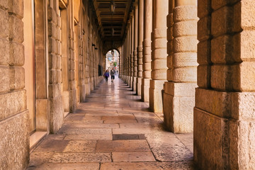 Street gallery in Verona, Italy, urban landscape