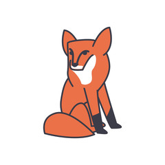 fox animal icon, fill style