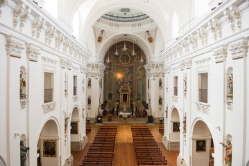 Fototapeta premium Toledo / Spain. 04/24/2016.Interior of the Church of San Ildefonso, Toledo