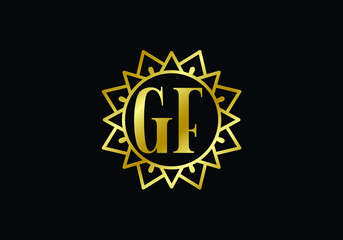 Initial Monogram Letter GF Logo Design Vector Template. GF Letter Logo Design