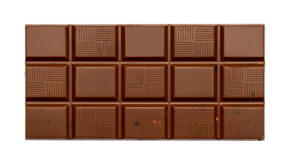 chocolate bar with nuts on a white background