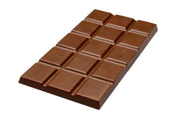 chocolate bar with nuts on a white background