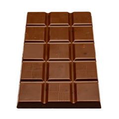 chocolate bar with nuts on a white background