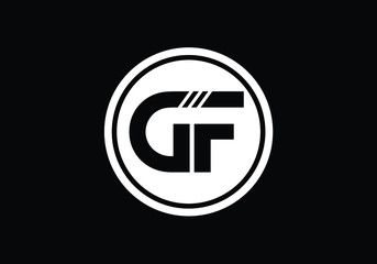 Initial Monogram Letter GF Logo Design Vector Template. GF Letter Logo Design
