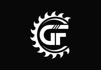 Obraz premium Initial Monogram Letter GF Logo Design Vector Template. GF Letter Logo Design
