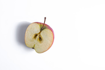 Half of a fresh Apple on a white background. Isolate.
