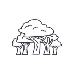 trees plants icon, line style