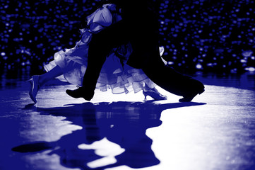 Woman and man dancer latino international dancing. Phantom color trend 2020. Banner Art concept