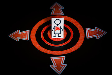 Social distancing, keep distance in public places to protect COVID19 coronavirus outbreak spreading concept,miniature people keep distance away in public with distant measure