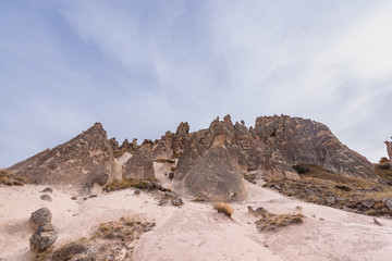 Mountain landscape in Goreme national park, Cappadocia, Nevsehir, Turkey