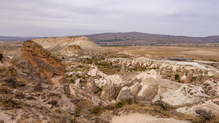 Fototapeta na wymiar Rose valley. Mountain landscape in Goreme national park, Cappadocia, Nevsehir, 