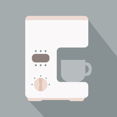 Coffee machine. Kitchen appliance. Kitchen domestic electrical equipment. Flat vector illustrations. Isolated cooking icons.