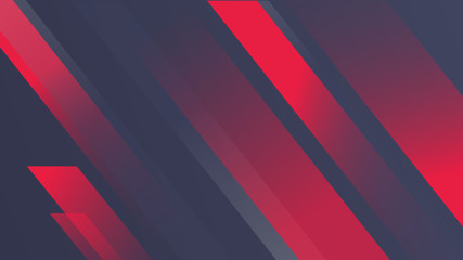 Fototapeta premium Ciemne geometryczne abstrakcyjne tapety w kolorach szarym i niebieskim z wizerunkiem czerwonych pasków z gradientem