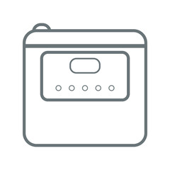 Double boiler, line steamer. Kitchen appliance. Kitchen domestic electrical equipment. Flat vector illustrations. Isolated cooking icons.