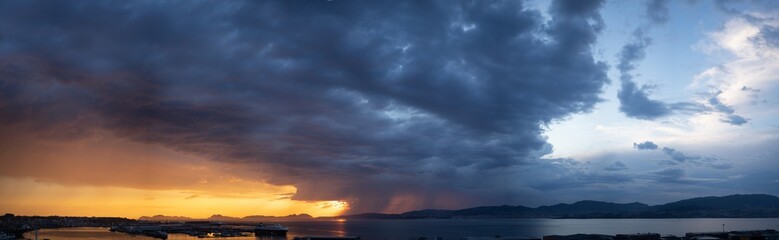 Panoramic of a sky full of clouds on high definition