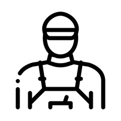 tile stacker worker icon vector. tile stacker worker sign. isolated contour symbol illustration