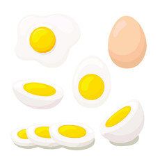 boiled eggs on a white background