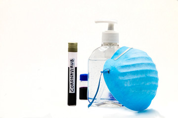 Background medical treatment on white background of ebola test, coronavirus, covid-19