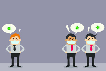 businessman wearing mask awareness people, vector, illustrator