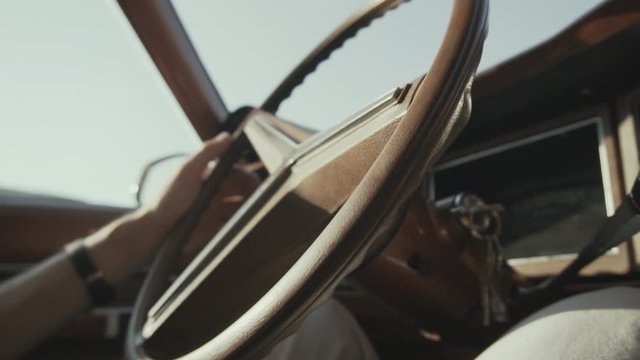Close-up of details of vintage American Cars