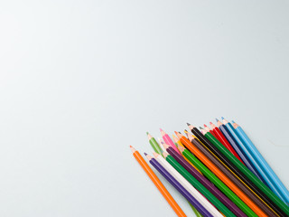 colourful pencils isolated templates to be used as background.
