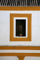 Colorful window of old building at Antigua Guatemala