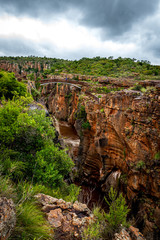 Fototapeta na wymiar Bourke's poholes in the Blide river canyon on the Panorama Route in South Afrika, SA, during summertime holiday travel