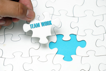 Without a team the puzzle wouldn't be complete. The concept of teamwork.