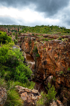 Bourke's poholes in the Blide river canyon on the Panorama Route in South Afrika, SA, during summertime holiday travel