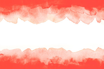 Red watercolor background with a white stripe in the middle. Field for text or message.
