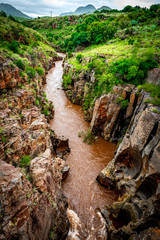 Bourke's poholes in the Blide river canyon on the Panorama Route in South Afrika, SA, during summertime holiday travel