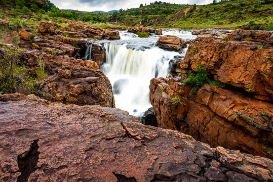 Incredible Bourke's poholes in the Blide river canyon on the Panorama Route in South Afrika, SA, during summertime holiday travel