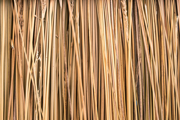 Close up of yellow striped straw texture as background.