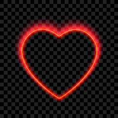 Abstract neon heart, vector illustration.