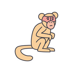 cartoon monkey icon, fill style