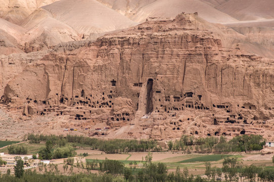 AFGHANISTAN : cliff face where the Bamiyan Buddhas were
