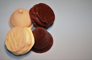 Delicious Argentinian alfajores, a sweet made with milk sweety.