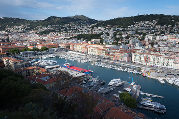 Fototapeta na wymiar Nice, France - April 2017: The city harbour